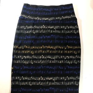 LuLaRoe XS Music Note Cassie Pencil Skirt HTF
